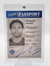 2022 Panini Prestige NFL Passport Signatures Jahan Dotson #NPS-JD Rookie Auto RC