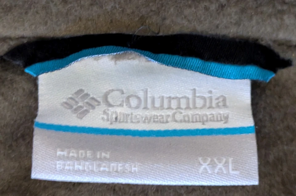 Columbia Fleece Vest Men's XXL Tan & Black Full Zip (27.5" pit-pit, 29" length) - Image 4 of 4