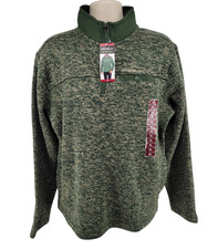 Eddie Bauer Sweater Fleece 1/4 Zip Pullover Palm Heather Green Men  s XL NEW