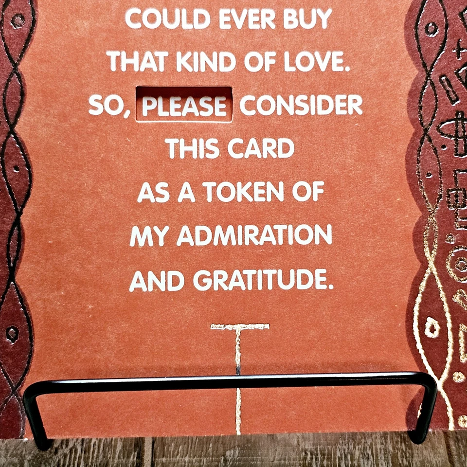 American Greetings Father's Day Card Dad Red Silver Cut Out Funny Humor - Image 4 of 4