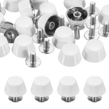 12mm Purse Handbag Feet, 15 Sets Round Flat Studs, White