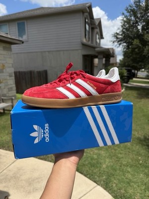 adidas Gazelle Indoor Scarlet Gum Red/White Suede Low Top Lace-Up 2022 H06261