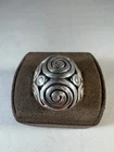 Vintage Sterling Silver Swirl Design Dome ring, size 9