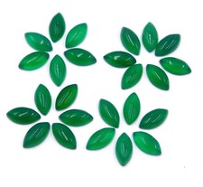 AAA Natural Green Onyx Cabochon Marquise Shape Loose Gemstone