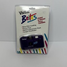 VTG 1997 Vivitar Brites Point Shoot 35mm Camera Purple Focus Free Brand New