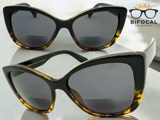 Classic Vintage Retro Cat Eye Style BIFOCAL READING SUN GLASSES READERS 1.25