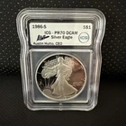 1986-S $1 American Silver Eagle ICG Proof PR70 DCAM AUSTIN HUTTO Signed