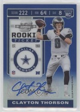 2019 Contenders Optic Rookie Ticket Blue Prizm 33/75 Clayton Thorson Auto v1x