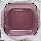 Pyrex Cranberry Square Baking Glass Dish 8x8x2. Vintage. Made In USA