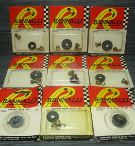 1960's SLOT CAR NOS Rennalli Crown Gear Assy Lot of 9 VINTAGE 1/24