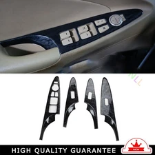 Glass Window Lifting Lock Panel Trim 4* For Hyundai Sonata 8 11-2015 Black Wood