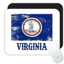 Gift Mousepad : Virginia Flag Distressed Souvenir State USA Christmas Coworker