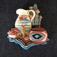 Burwood Southwestern Native American Wall Decor Howling Wolf Multicolor 1997