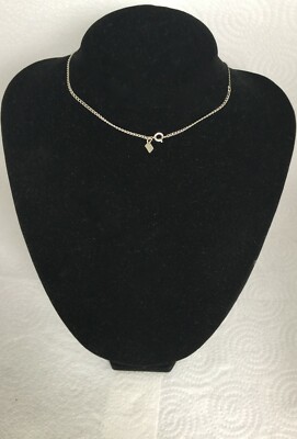 Chaîne Et Pendentif Vintage Métal Argenté Avec Cabochon œil De Tigre - Marque Sarah Cov GB, Années 80