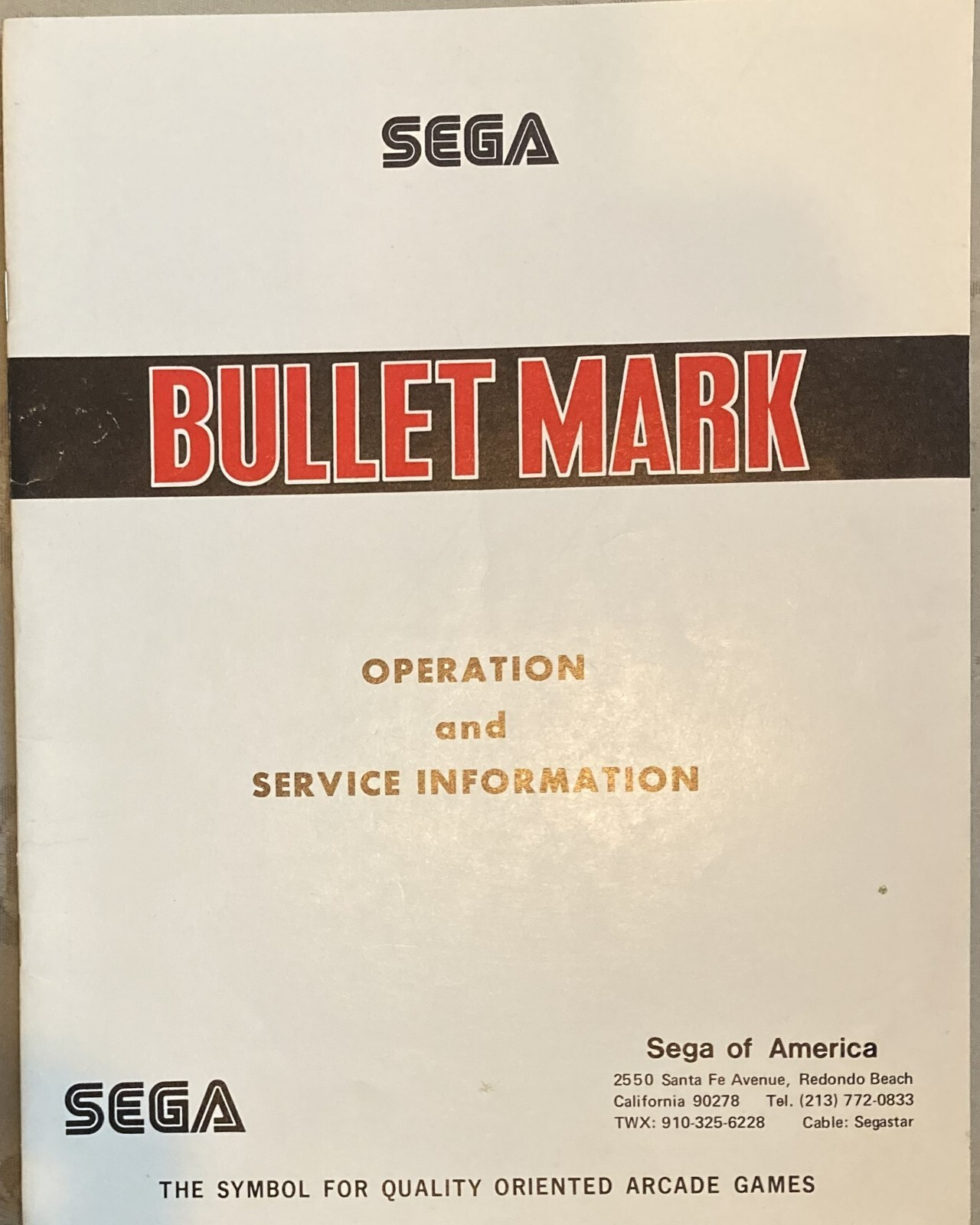 Bullet Mark Arcade Game Manual | eBay
