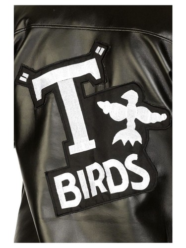 Ladies Grease Sandy Costume Womens 50s T-birds Black Jacket Tbirds 1950s Bad - Picture 3 of 5