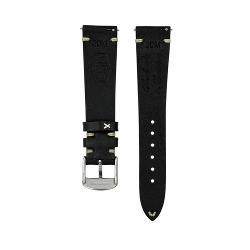 Uhrenarmband Leder in Schwarz von Jelsdal - 18 mm, 20 mm - Ersatz-Armband - Picture 3 of 4