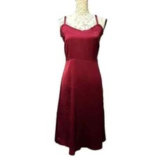 LOFT Burgundy Spaghetti Strap Dress in Size 10P NWT