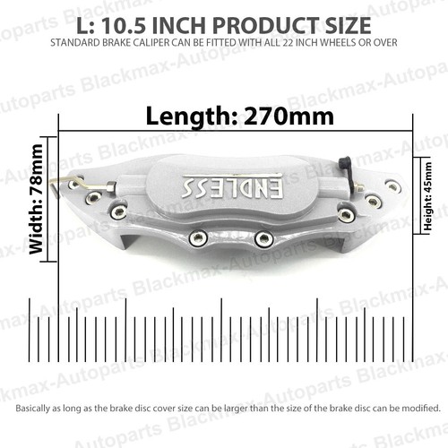 2x 270mm Plata SIN FIN Metal Estilo Pinza Freno Cubierta Universal Disco Frontal Kit - Imagen 7 de 9