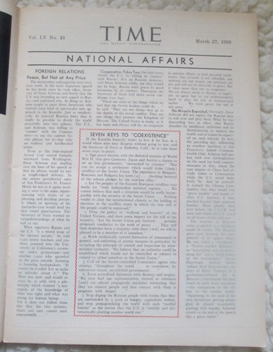 Revista Time Vintage 27 de marzo de 1950 Atlantic Union Kampf Cubierta Relaciones Exteriores - Imagen 3 de 7