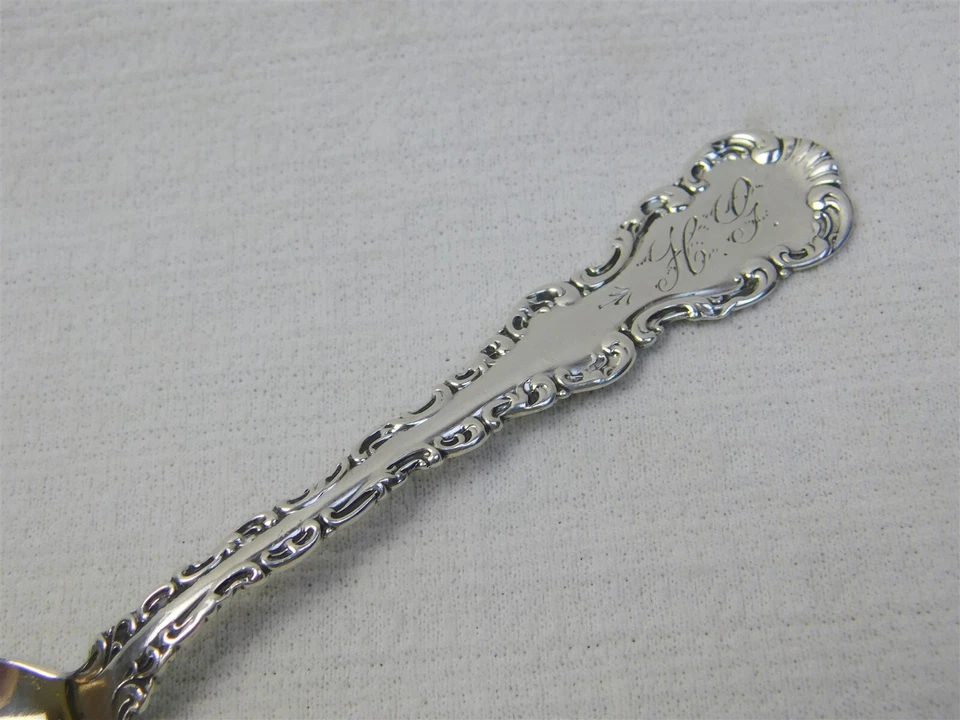 3 cucharaditas antiguas Gorham de plata esterlina LOUIS XV 1891 con monograma 5,75" 59 g Foto 4 de 4