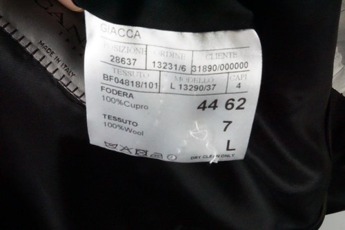 Canali 1934 Actual Negro Espiguilla 100% Lana 2 PC Chaqueta Pantalones Big 52L - Imagen 10 de 12