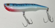 NEW CUSTOM POPPER BLUE MACKEREL COLOR  4" 3/4 ozs.  1/0 VMC STRIPERS BLUES