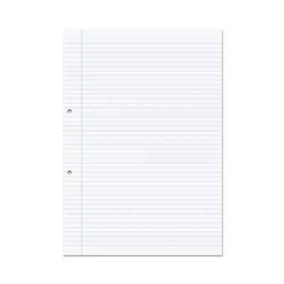 RHINO A4 Loseblattpapier 6 mm liniert + Rand, 500 Blatt/1000 Seiten, gelocht
