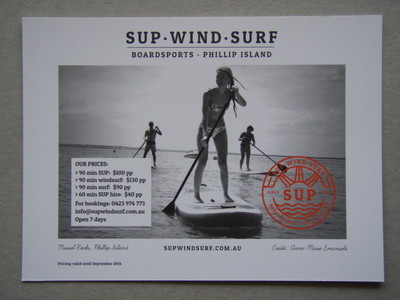 Sup Wind Surf Boardsports Phillip Island Supwindsurf Advert Postcard