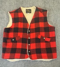 Cal Craft Sherpa Lined Wool Vest Mens XL Red ...