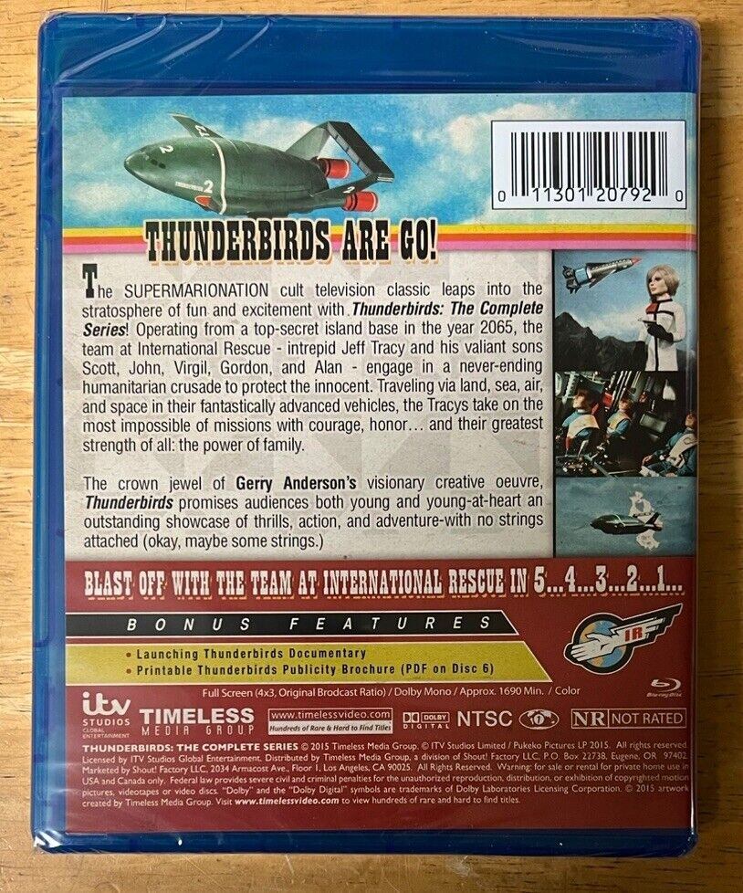 THUNDERBIRDS COMPLETE SERIES New Sealed Blu-ray The Gerry Anderson Collection THUNDERBIRDS COMPLETE SERIES New Sealed Blu-ray The Gerry Anderson Collection