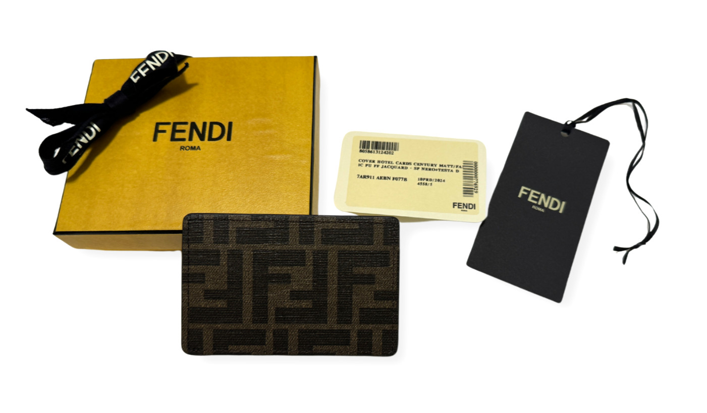 FENDI Card Holder FF Logo Leather – Private Suites Edition, Rare Collectible