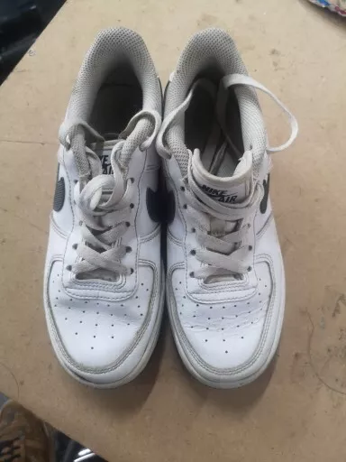 Nike Air Force 1 Trainers UK Size 3 Shoe Low White Iron Grey 2020