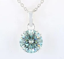RARE Certified 8.50 Ct Blue Diamond Pendant/Necklace-Great Luster !