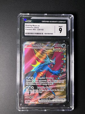 rare cards paradox rift Pokemon Paradox Rift ROARING MOON EX 229/182 Full Art Ultra Rare Card CGC 9