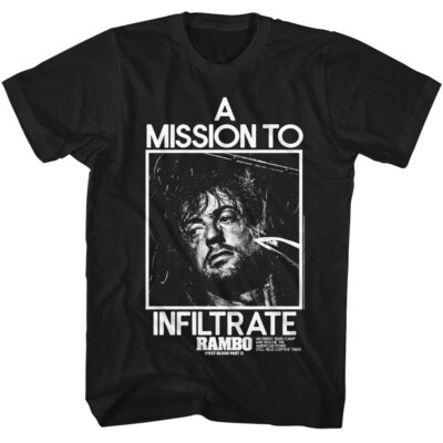 Rambo First Blood Part II Mission To Infiltrate An Enemy Base Camp Men's T Shirt