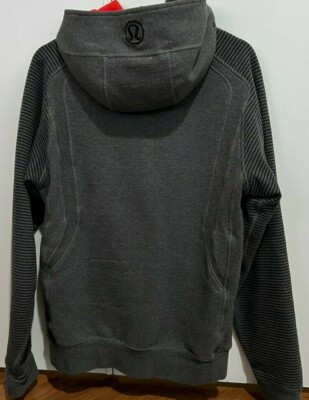 Lululemon Athletica Dark Gray Zip up Hoodie Activewear Top Men US