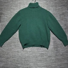 Damon Sweater Vintage Women's M Green Made in Italy Cable Knit Angora Wool