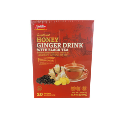 Instant Honey Ginger Drink With Black Tea By Lipatea 20x Sachets (18g x 20) Net