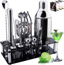 Cocktail Shaker Set, 18 Pezzi Kit Set Cocktail, 750Ml Kit Da Barman in Acciaio I