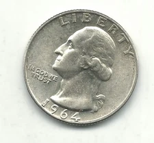 HIGH GRADE BU 1964 D WASHINGTON SILVER QUARTER-DOUBLING IN GOD WE TRUST-SEP417