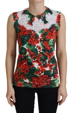 DOLCE & GABBANA Tank Top Floral Wool White Lace Vest IT40 / US6 / S RRP $1200
