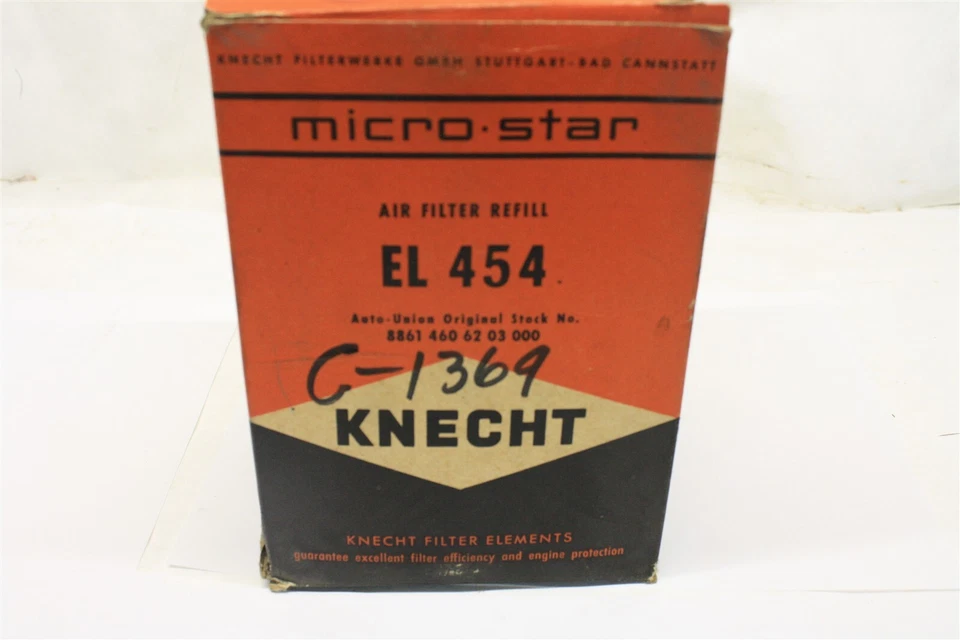 Filtro de aire KNECHT EL454 para PORSCHE 912 principios 1965-1967 cada ref. 61610893100 Foto 3 de 4