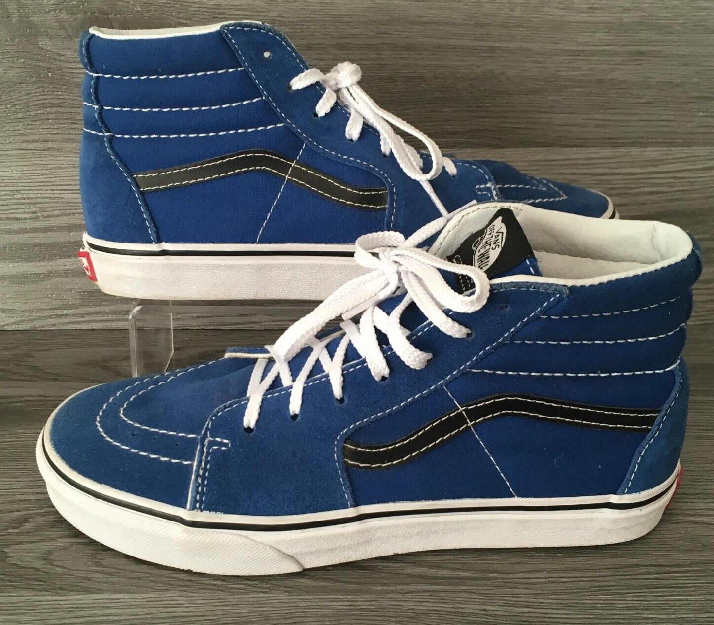 VANS Scarpe da ginnastica blu Van's Off The Wall taglia 5 scamosciate stringate hi trainers