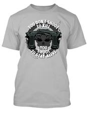 Big and Tall Tee 2nd Amendment You Shoot to Stay Alive Tee Shirt Graphic T Shirt