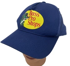 Bass Pro Shops Gone Fishing Baseball Cap Hat Snapback Blue NWT