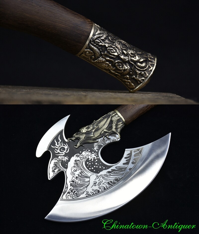 Infantry Battleaxe Tomahawk Broad Cleaver Chop Bone Camping Axe Steel