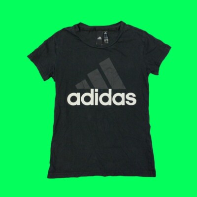 Adidas Damen Classic Crew Neck T-Shirt, Soft Feel, SpellOut Triangle Logo, XS
