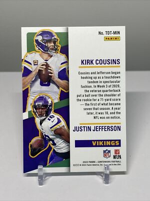 Justin Jefferson/Kirk Cousins 2022 Panini Contenders Touchdown