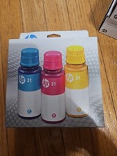 Genuine HP 31 3-Pack Cyan, Magenta, Yellow Ink Bottles 9C228AN EXPIRATION 06/26